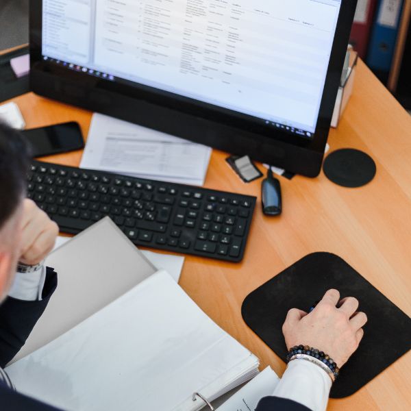 employee on computer